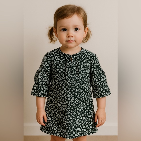 Janie and Jack size 3 blue with flowers dress girls - Picture 1 of 8